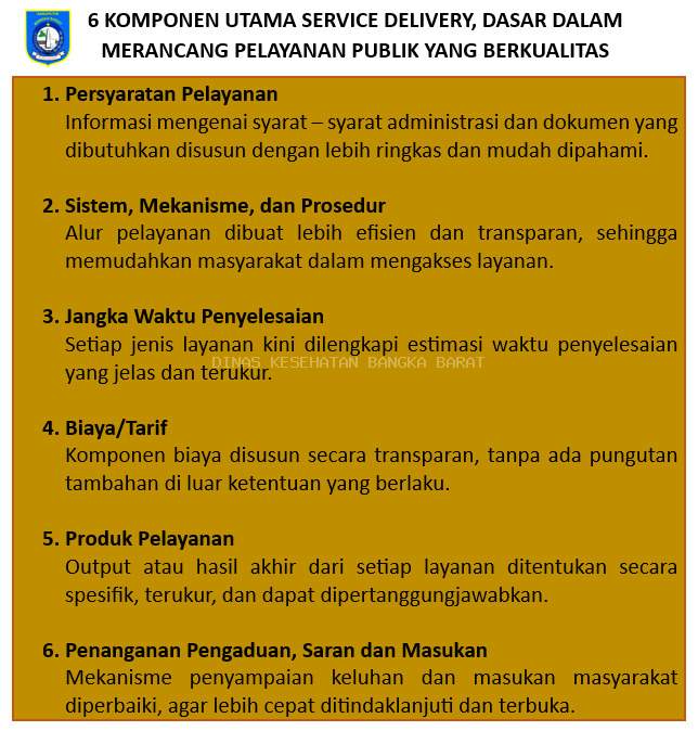 6 KOMPONEN UTAMA SERVICE DELIVERY, DASAR DALAM MERANCANG PELAYANAN PUBLIK YANG BERKUALITAS